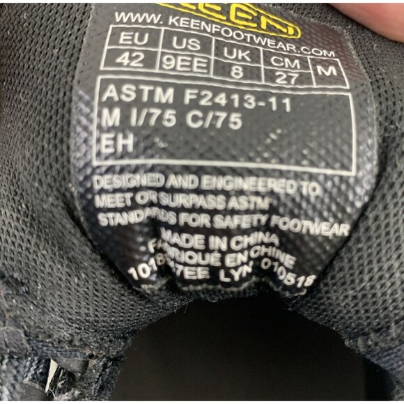 Keen Utility San Antonio Mid Aluminum Toe Work Boot 1018647 Black Silver Men 9EE - Picture 9 of 16